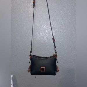 Dooney & Bourke Black Crossbody Bag with Textured Leather Finish